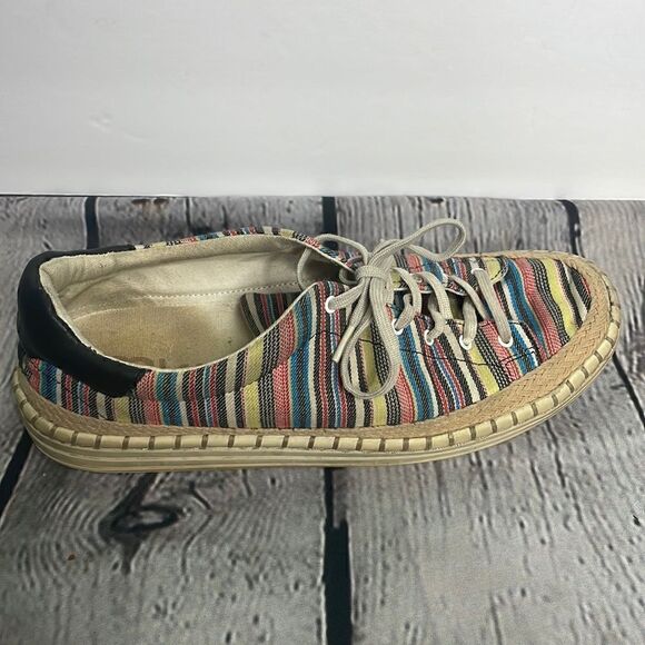 Sam Edelman Kavi Stripes Canvas colorful sneaker size 8.5 - Picture 11 of 12